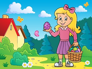 Image showing Girl with Easter eggs theme image 4