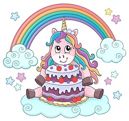 Image showing Unicorn with cake theme image 2