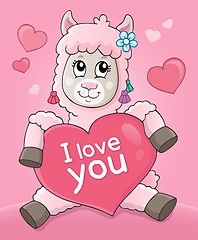 Image showing Valentine llama theme image 3