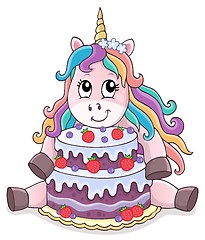 Image showing Unicorn with cake theme image 1