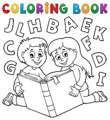 Image showing Coloring book kids and literature theme