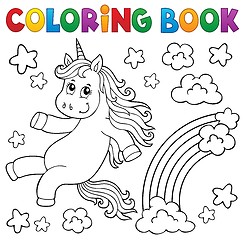 Image showing Coloring book cute unicorn topic 2