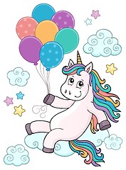 Image showing Unicorn with balloons topic image 1