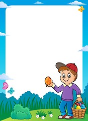 Image showing Boy with Easter eggs theme frame 1