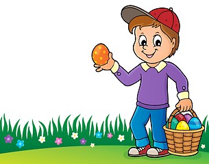 Image showing Boy with Easter eggs theme image 2