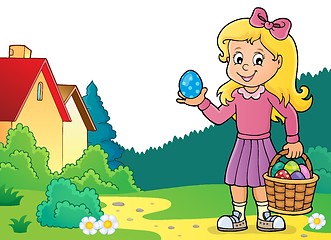 Image showing Girl with Easter eggs theme image 3