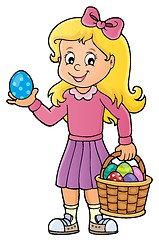 Image showing Girl with Easter eggs theme image 1