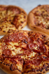 Image showing Pepperoni pizza closeup with selective focus