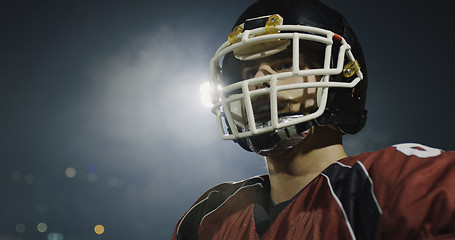 Image showing portrait of young confident American football player