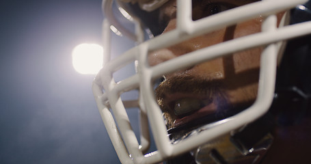 Image showing Closeup Portrait Of American Football Player