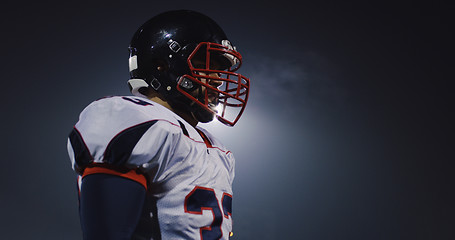 Image showing portrait of young confident American football player