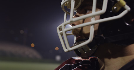 Image showing Closeup Portrait Of American Football Player