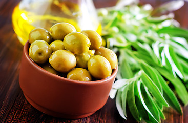 Image showing green olives