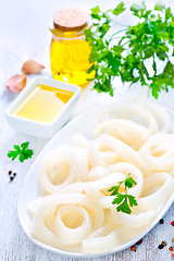 Image showing Raw squid rings with pepper