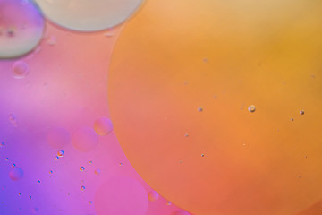 Image showing Orange and purple abstract background picture made with oil, water and soap