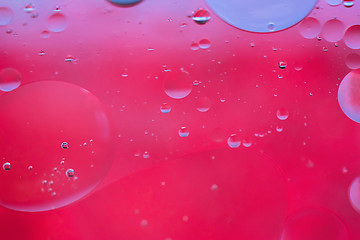 Image showing Red abstract background picture made with oil, water and soap