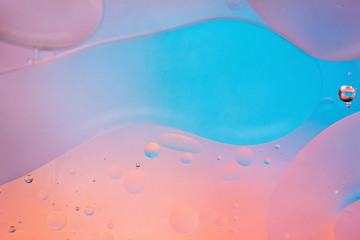 Image showing Defocused pastel colored abstract background picture made with oil, water and soap