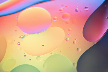 Image showing Rainbow abstract defocused background picture made with oil, water and soap