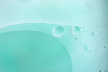 Image showing Light blue abstract background picture made with oil, water and soap