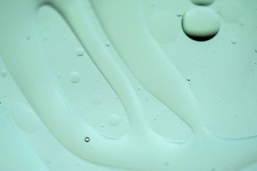 Image showing Light blue abstract background picture made with oil, water and soap