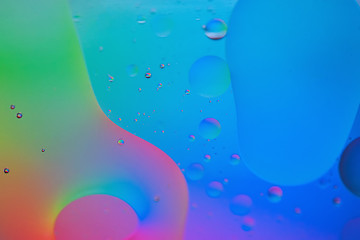 Image showing Rainbow abstract defocused background picture made with oil, water and soap