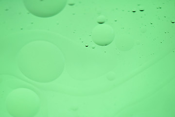 Image showing Green mint abstract background picture made with oil, water and soap