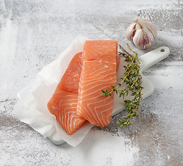 Image showing fresh raw salmon fillet