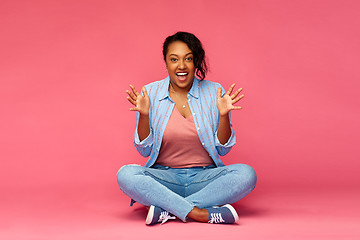 Image showing happy excited african american woman