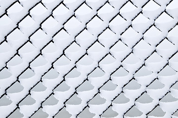 Image showing Link fence under snow