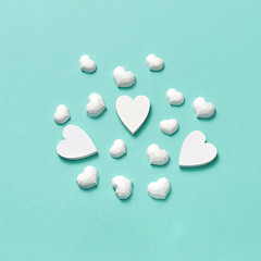 Image showing Holiday pattern from gypsum white hearts.