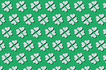 Image showing Greeting background of shamrocks to St.Patrick\'s Day.