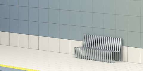 Image showing Empty bench at the metro station