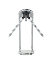 Image showing Silver turnstile on white background