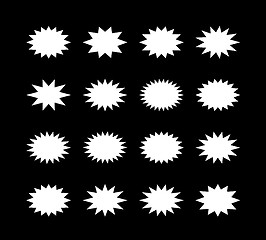 Image showing Starburst speech bubble set oval shape. A set of stars with different number of rays. Vector illustration