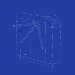 Image showing 3D design of electronic turnstile
