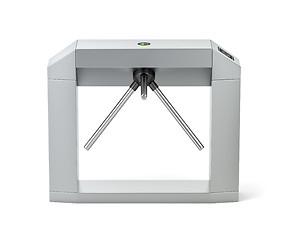 Image showing Electronic turnstile on white background
