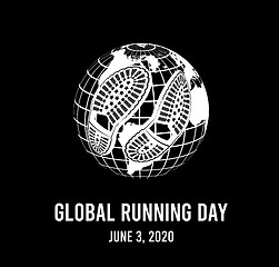 Image showing Global running day, 2020. Annual wellness event. Vector illustration