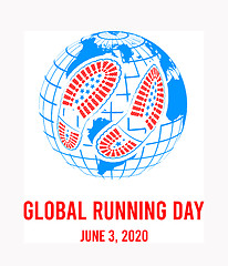 Image showing Global running day, 2020. Annual wellness event. Vector illustration