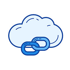 Image showing Cloud link line icon.