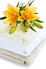 Image showing Stack of towels