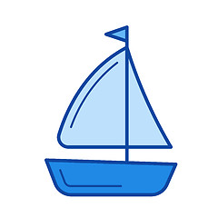 Image showing Sailing vessel line icon.