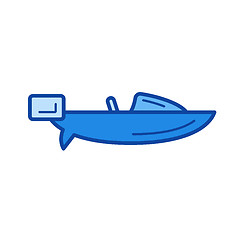 Image showing Speed boat line icon.