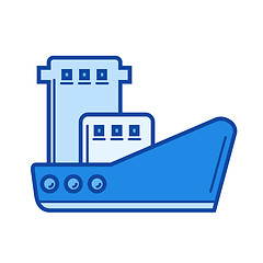 Image showing Fishing boat line icon.