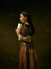 Image showing Girl in medieval beautiful dress