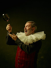 Image showing Official portrait of historical governor from the golden age. Studio shot against dark wall.