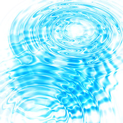 Image showing Abstract blue circular water ripples