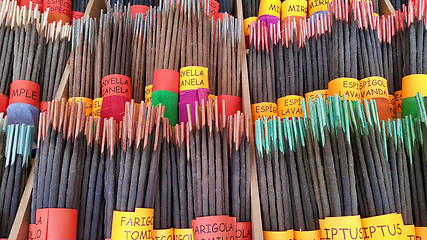 Image showing Many incense sticks for sale in the store