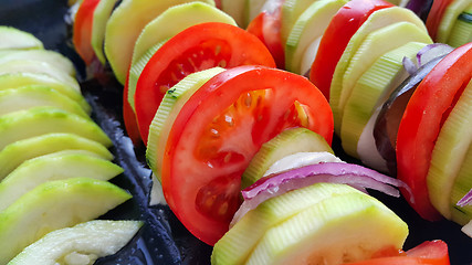 Image showing Cut vegetables cooked for baking