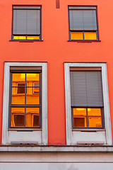 Image showing Golden Glass Windows