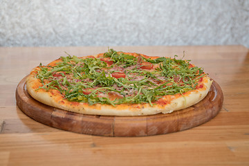 Image showing Arugula Pizza Tray